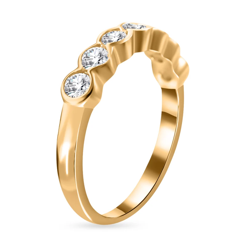 Lustro Stella - Weißer Zirkonia Ringe 925 Silber Gelbgold Vermeil ca. 1.48 ct