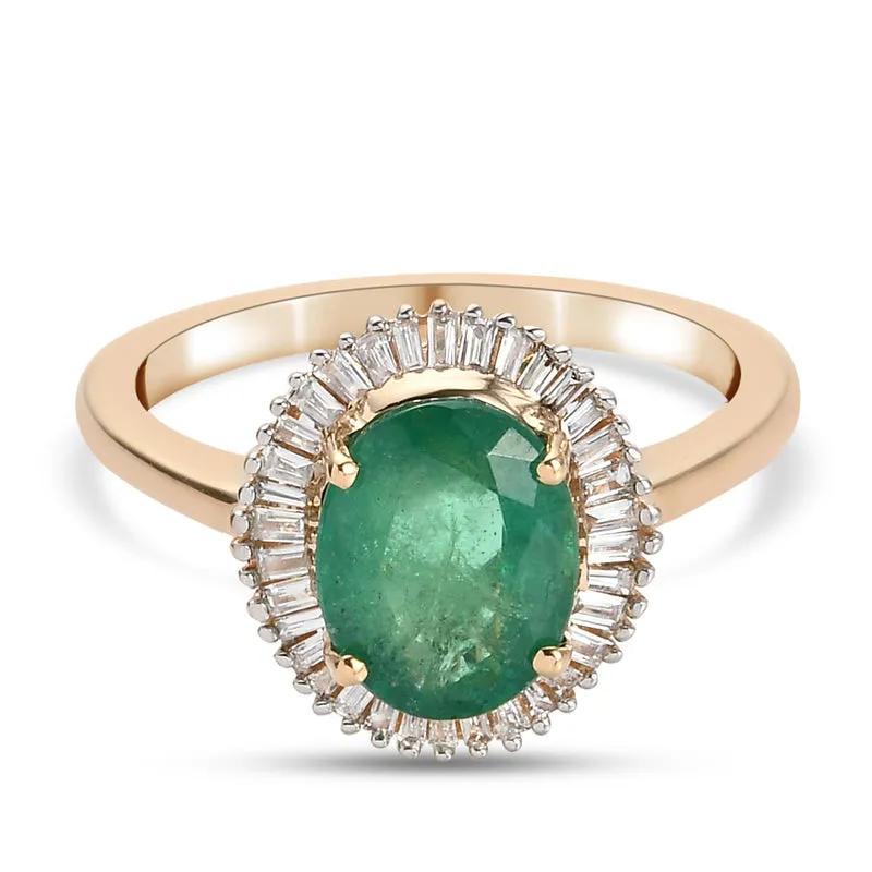 ILIANA AAAA Smaragd und Diamant-Ring, 750 Gelbgold ca. 1.98 ct