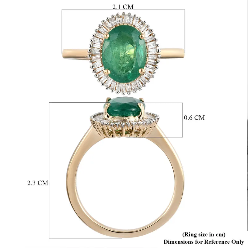 ILIANA AAAA Smaragd und Diamant-Ring, 750 Gelbgold ca. 1.98 ct