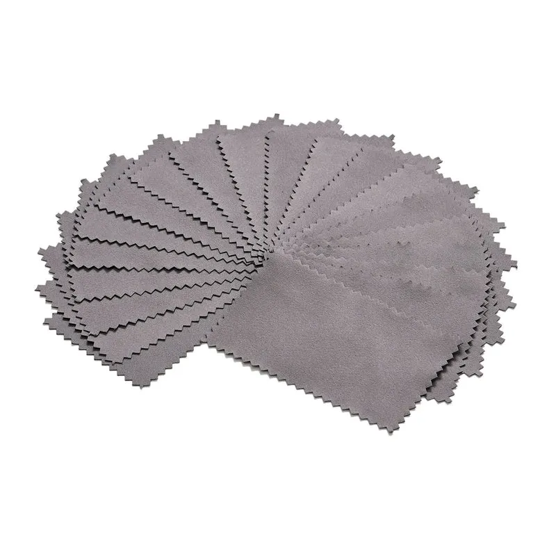 20 Stück Anti-Anlauf-Silberpoliertücher, beidseitig verwendbar, Größe: 6,8x10,8 cm, grau