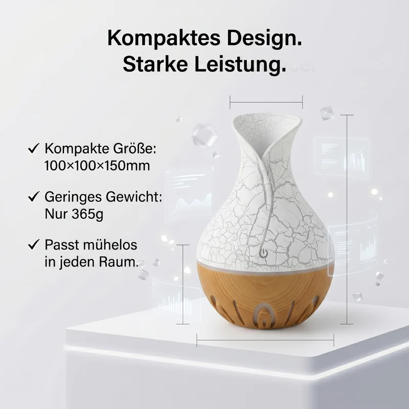 LIVMORE Luftbefeuchter und Aromadiffusor mit 7 ätherischen Ölen, LED Farbwechsel, 200 ml, Braun