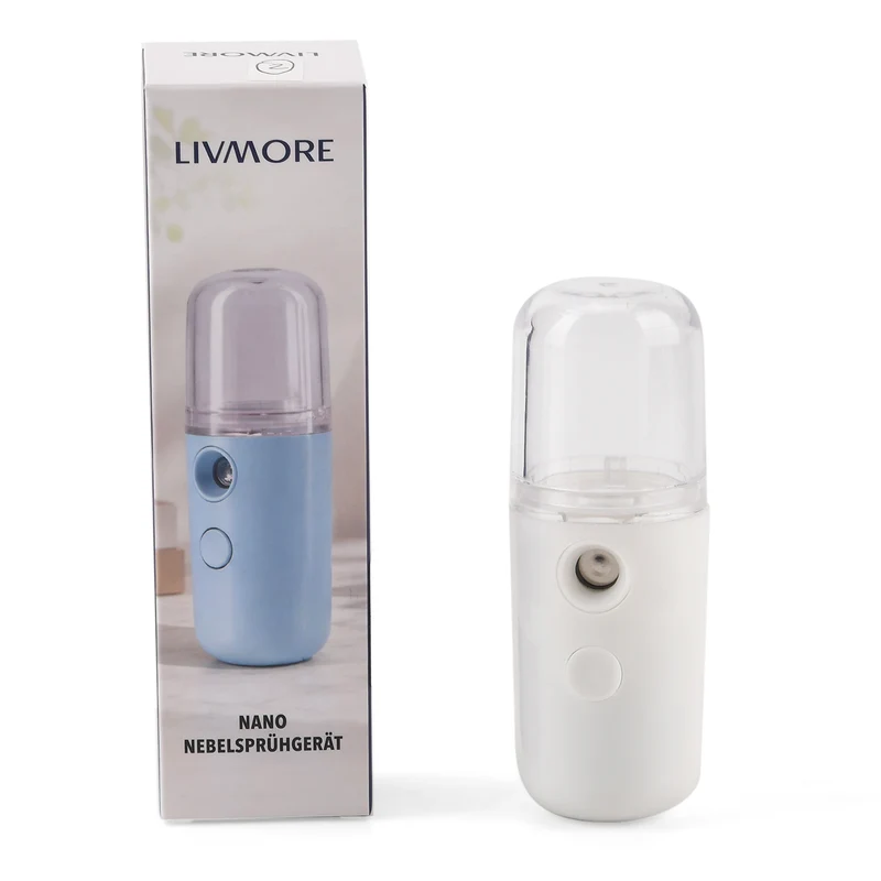 LIVMORE - Mini-Nano-Feuchtigkeitsspray-, wiederaufladbar, 20 ml, Rosa