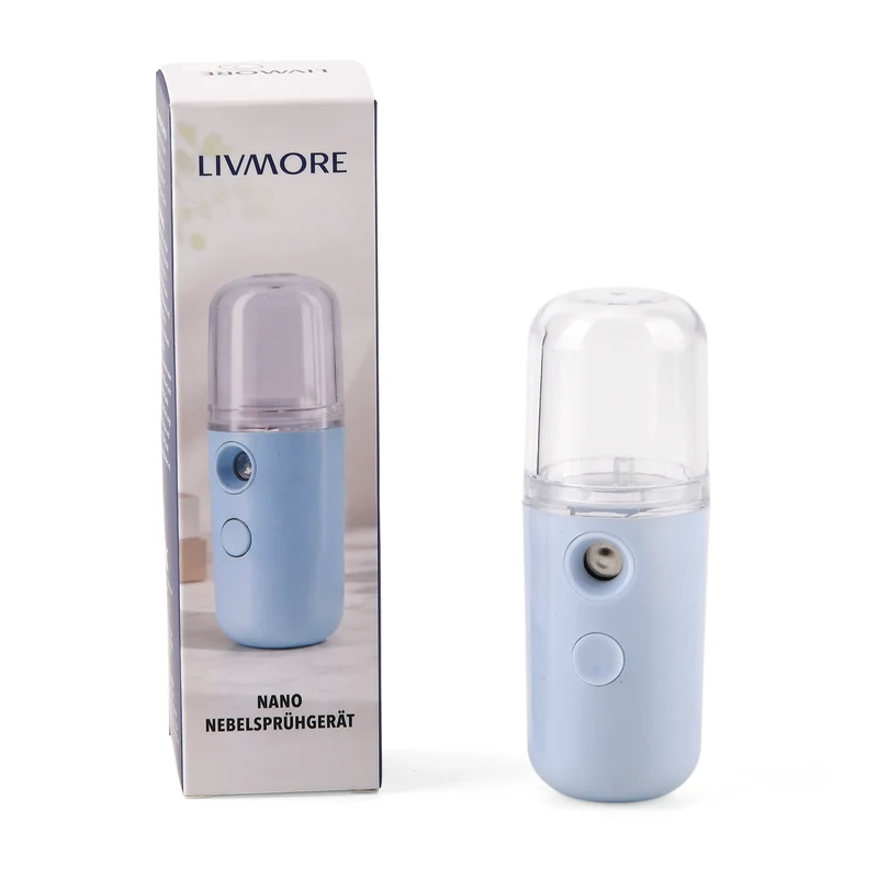 LIVMORE - Mini-Nano-Feuchtigkeitsspray-, wiederaufladbar, 20 ml, Rosa