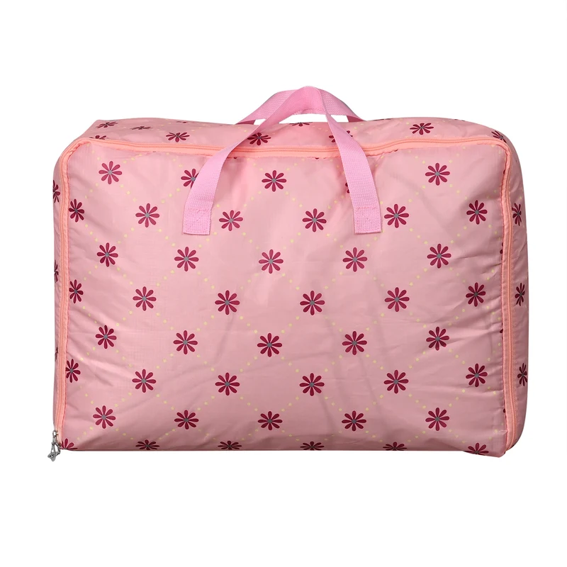 LIVMORE 3er Set Aufbewahrungstaschen mit Blumenmuster, 210D Oxford Gewebe, Blau