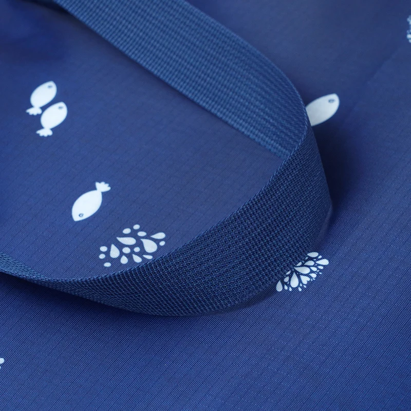 LIVMORE 3er Set Aufbewahrungstaschen mit Blumenmuster, 210D Oxford Gewebe, Blau