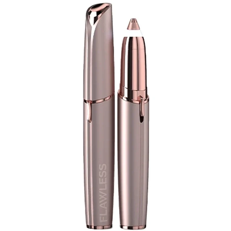 Finishing Touch Flawless Augenbrauen-Trimmer, 18 Karat vergoldet, mit integriertem Licht, Roségold