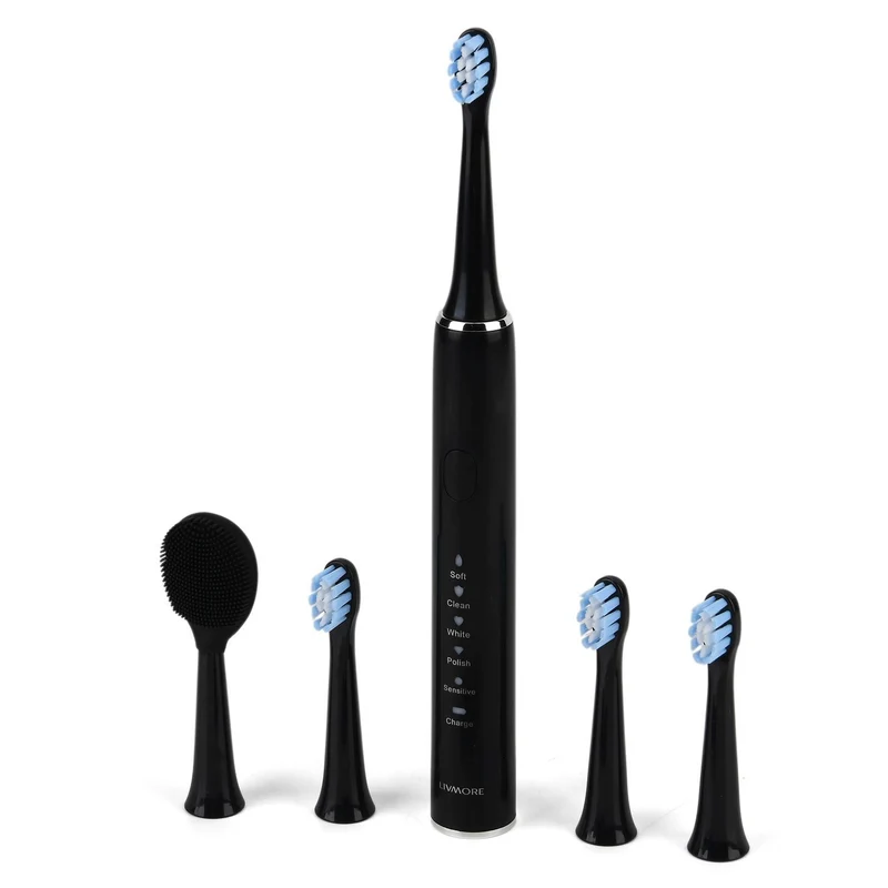 USB charging frequency sonic electric toothbrush - black Size: 24.5*2.5cm Weight: 116g Material: ABS 3.7V 14500 lithium battery 500MA 2.5W Maximu