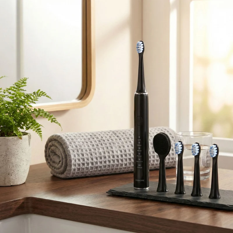 USB charging frequency sonic electric toothbrush - black Size: 24.5*2.5cm Weight: 116g Material: ABS 3.7V 14500 lithium battery 500MA 2.5W Maximu