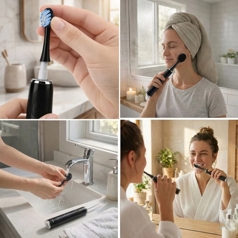 USB charging frequency sonic electric toothbrush - black Size: 24.5*2.5cm Weight: 116g Material: ABS 3.7V 14500 lithium battery 500MA 2.5W Maximu