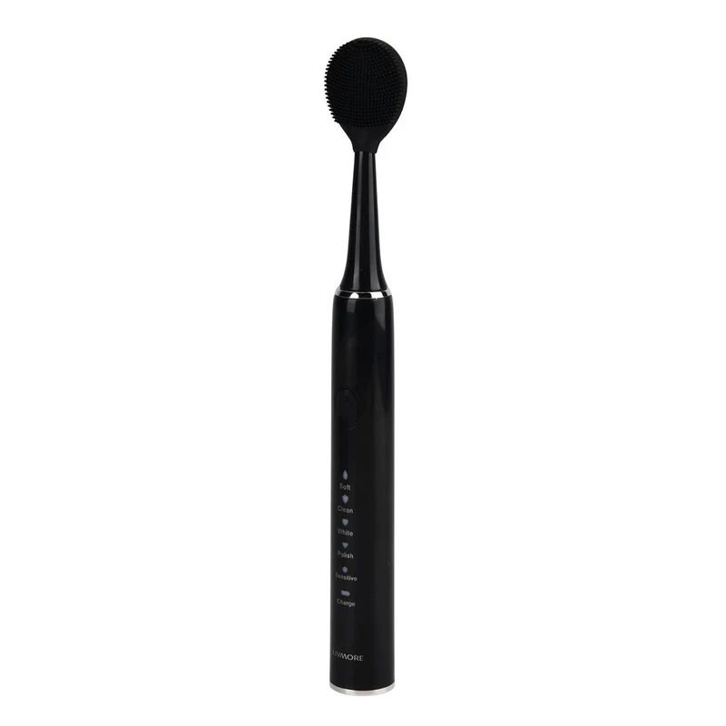 USB charging frequency sonic electric toothbrush - black Size: 24.5*2.5cm Weight: 116g Material: ABS 3.7V 14500 lithium battery 500MA 2.5W Maximu