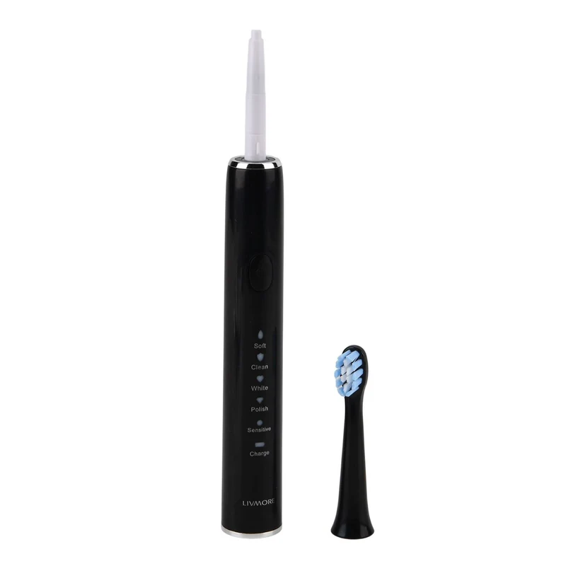 USB charging frequency sonic electric toothbrush - black Size: 24.5*2.5cm Weight: 116g Material: ABS 3.7V 14500 lithium battery 500MA 2.5W Maximu