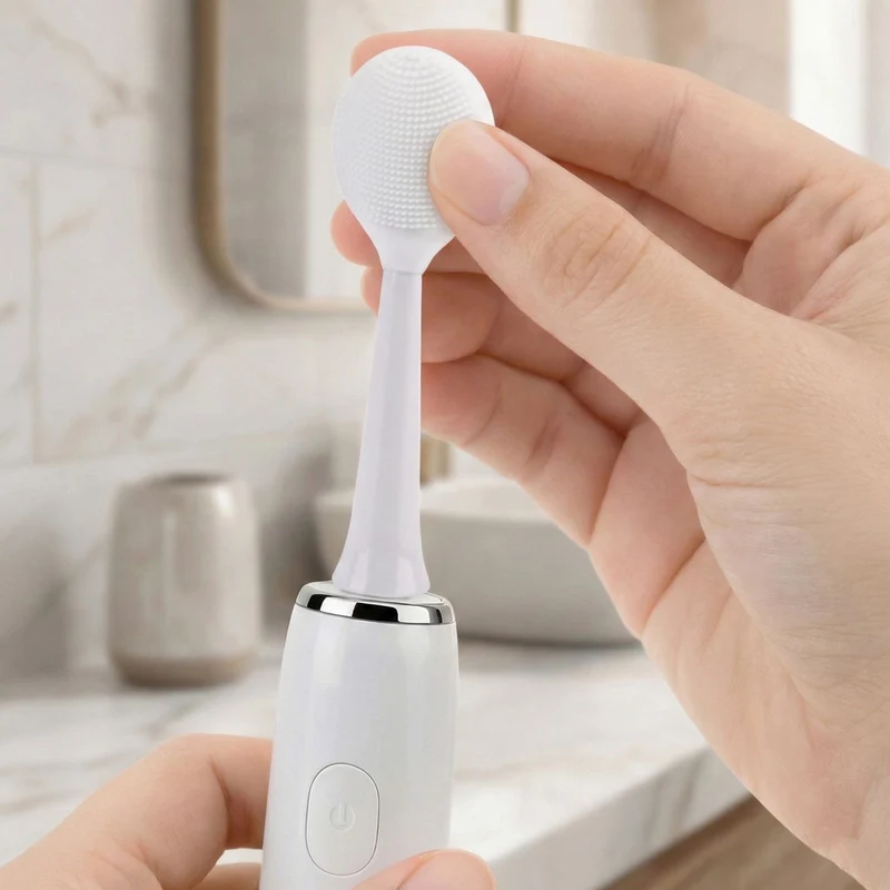 Set of 6pcs replacement head - white 5PCS Nylon Brush+1PC Silicone Brush Size: Nylon Brush:8*2cm; Silicone Brush:9.5*2cm Weight: 40g Material: ABS