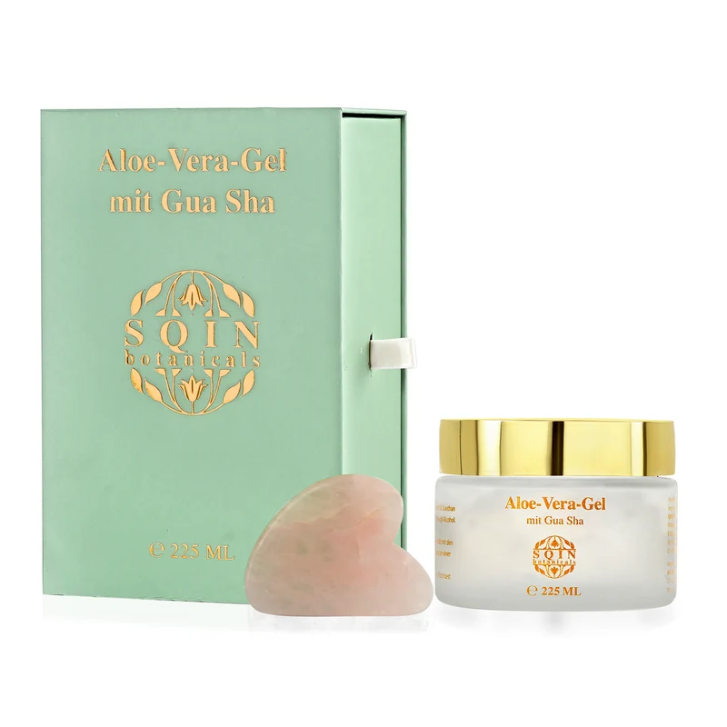 SQIN Botanicals - Aloe Vera Gel Set 225 ml mit Labradorit Gua Sha