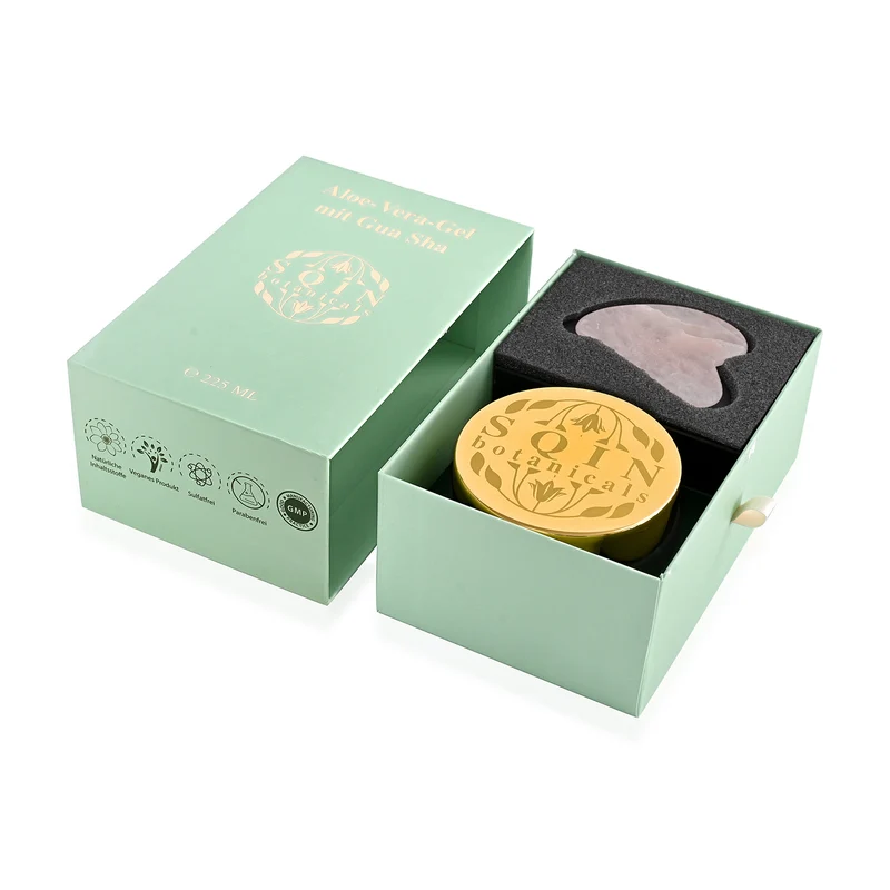 SQIN Botanicals - Aloe Vera Gel Set 225 ml mit Labradorit Gua Sha