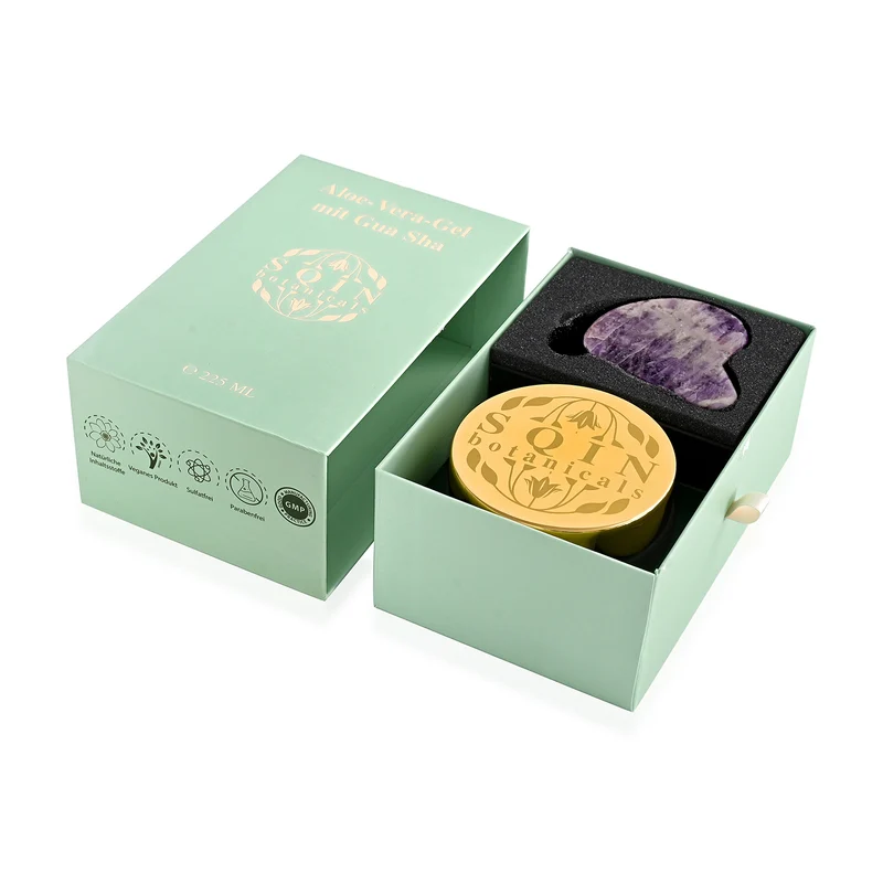 SQIN Botanicals - Aloe Vera Gel Set 225 ml mit Labradorit Gua Sha