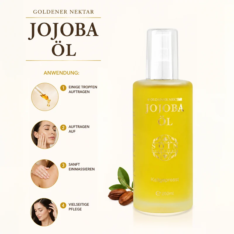 Sqin Botanicals Jojobaöl, kaltgepresst, naturrein, 200 ml