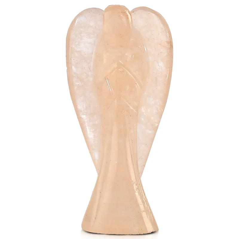 LIVMORE Handgeschnitzte Schutzengel Figur Gelber Aventurin ca. 7,62 cm