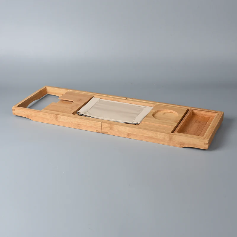 Badewanne Caddy Ablage aus Bambus, Größe 70x22 cm, Braun