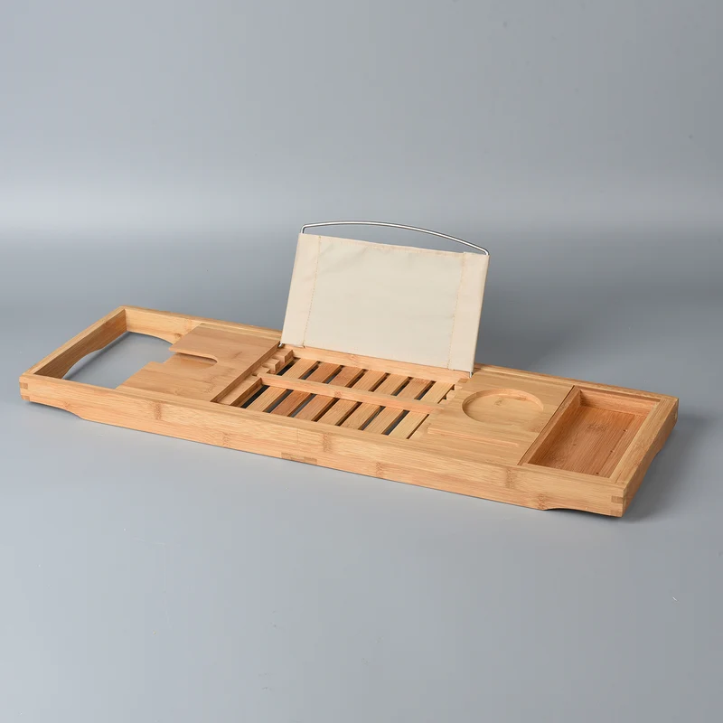 Badewanne Caddy Ablage aus Bambus, Größe 70x22 cm, Braun