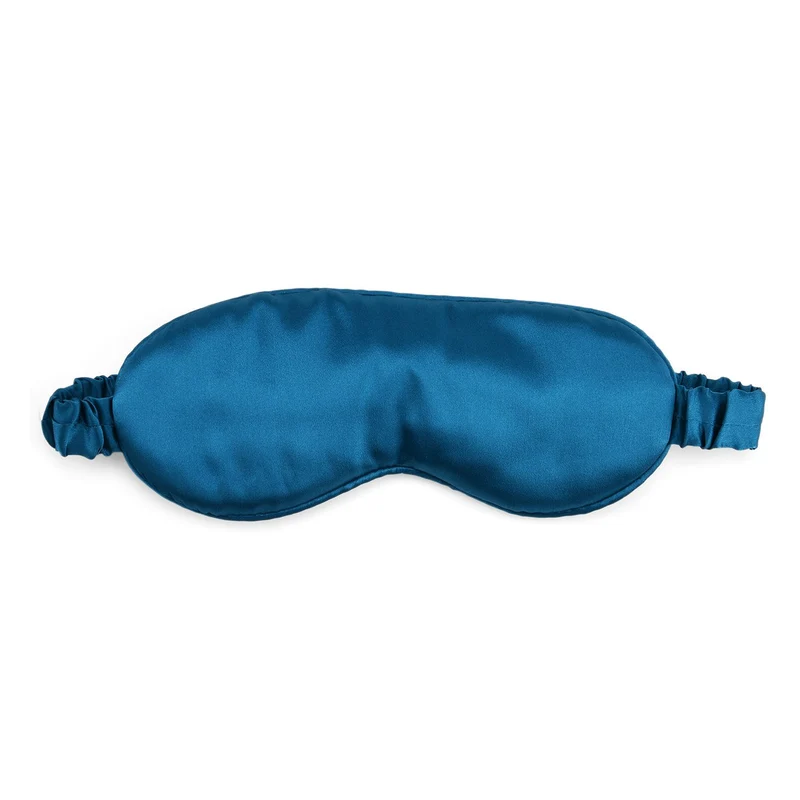 LA MAREY Signature - Schlafmaske aus 100% Maulbeerseide mit Seidenfüllung, Himmelblau