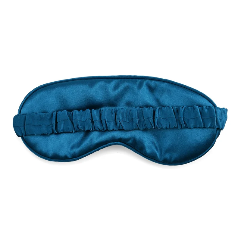 LA MAREY Signature - Schlafmaske aus 100% Maulbeerseide mit Seidenfüllung, Himmelblau