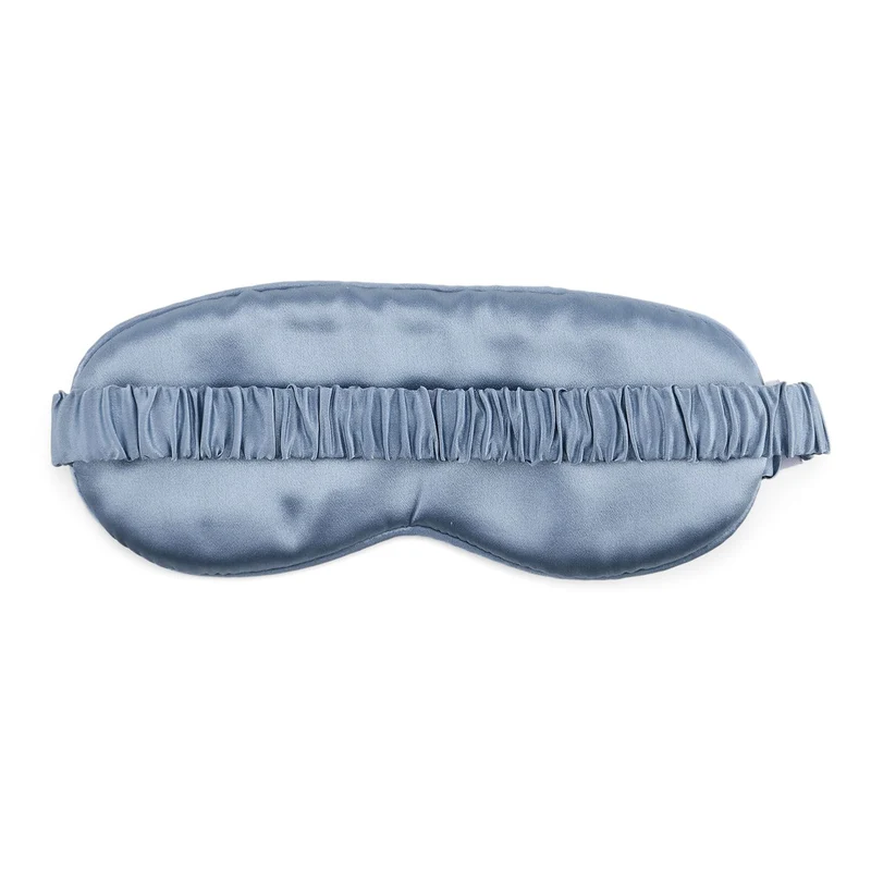 LA MAREY Signature - Schlafmaske aus 100% Maulbeerseide mit Seidenfüllung, Himmelblau