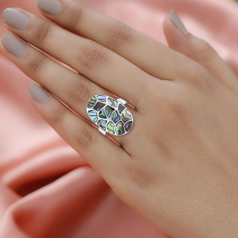 Royal Bali - Abalone Muschel Ringe 925 Silber ca. 1.04 ct