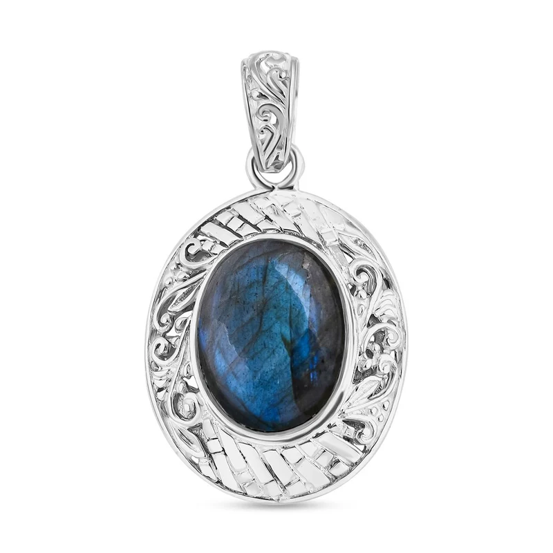 Labradorit Anhänger 925 Silber ca. 9,35 ct.