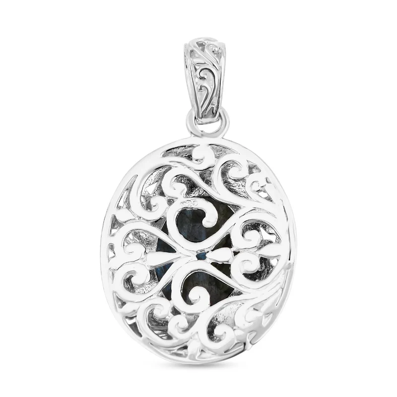 Labradorit Anhänger 925 Silber ca. 9,35 ct.