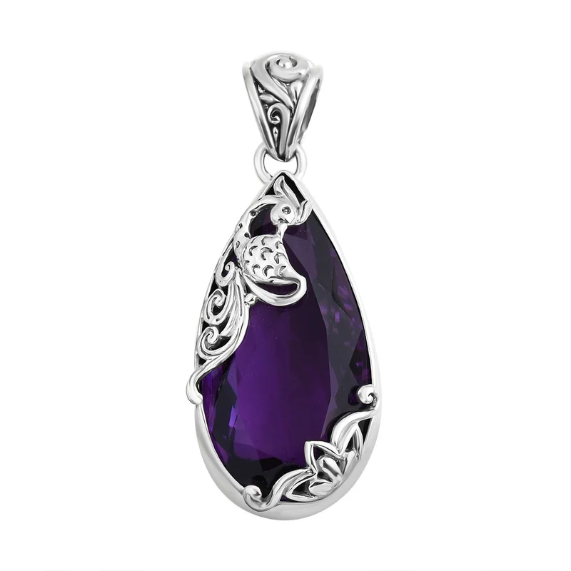 Royal Bali - Prasiolith Anhänger, 925 Silber, ca. 26.74 ct