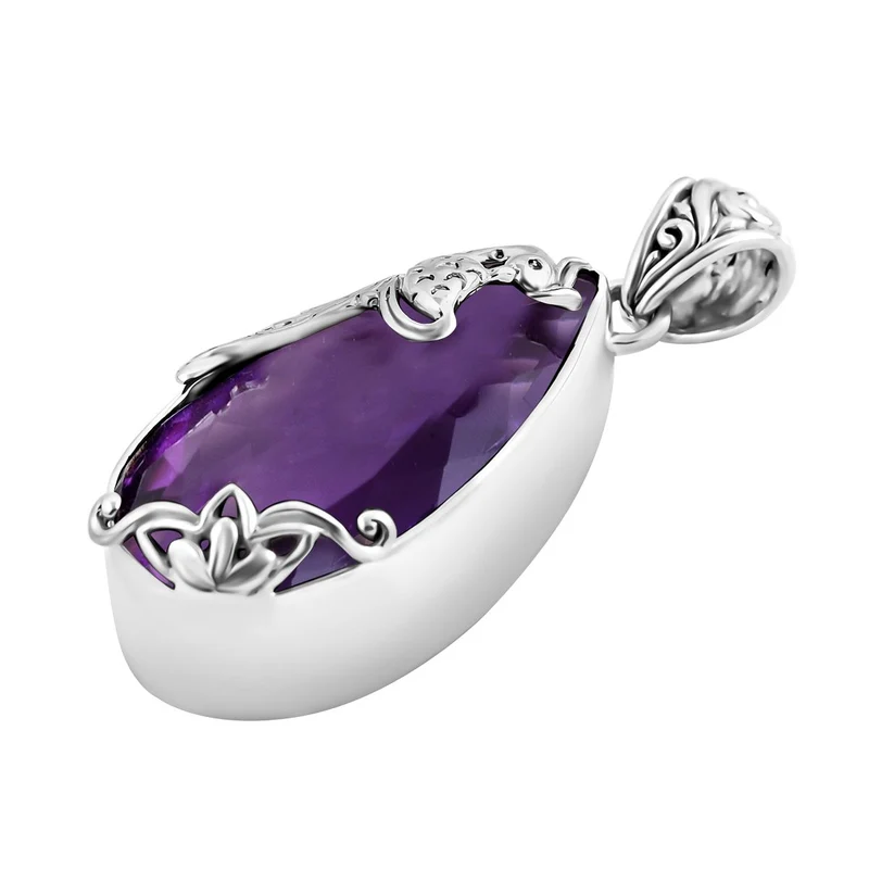 Royal Bali - Prasiolith Anhänger, 925 Silber, ca. 26.74 ct