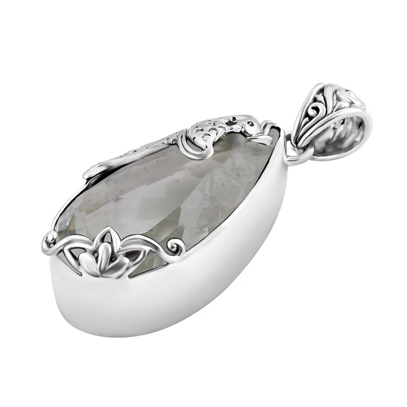 Royal Bali - Prasiolith Anhänger, 925 Silber, ca. 26.74 ct