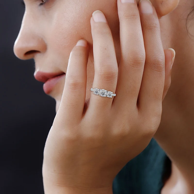 LUSTRO STELLA - Weißer Zirkonia Ring, 925 Silber rhodiniert ca. 3.62 ct