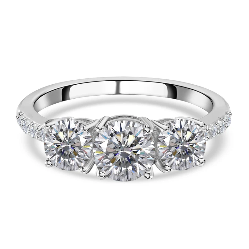 LUSTRO STELLA - Weißer Zirkonia Ring, 925 Silber rhodiniert ca. 3.62 ct