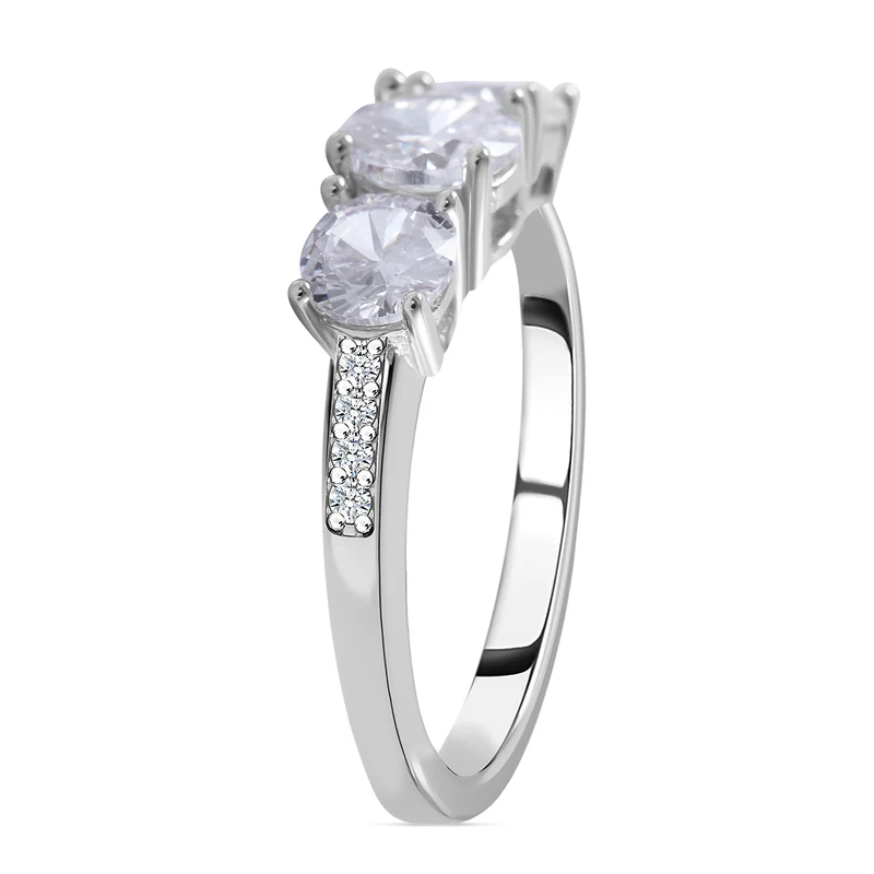 LUSTRO STELLA - Weißer Zirkonia Ring, 925 Silber rhodiniert ca. 3.62 ct
