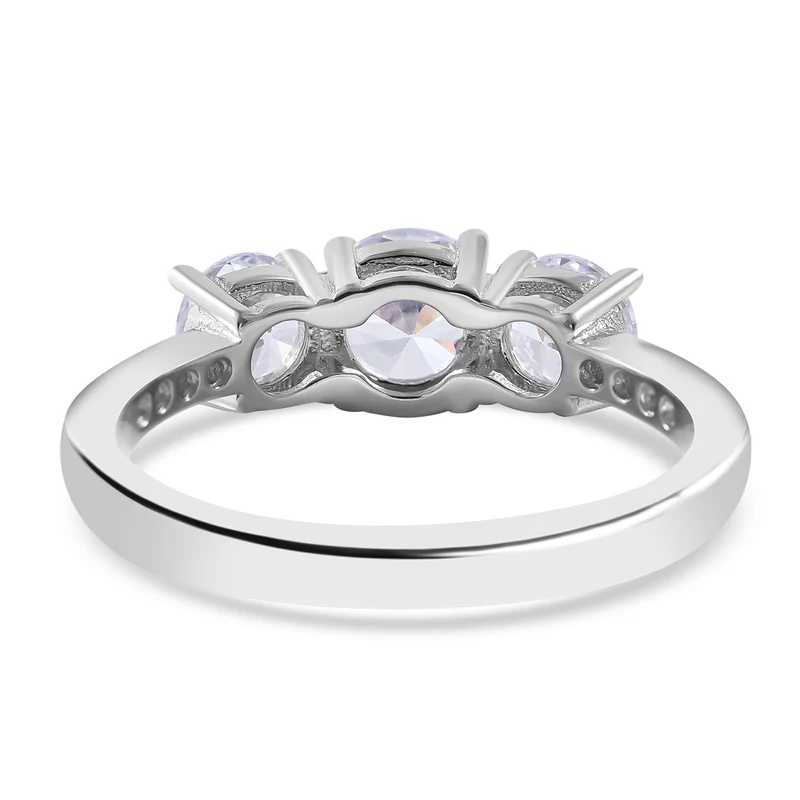 LUSTRO STELLA - Weißer Zirkonia Ring, 925 Silber rhodiniert ca. 3.62 ct