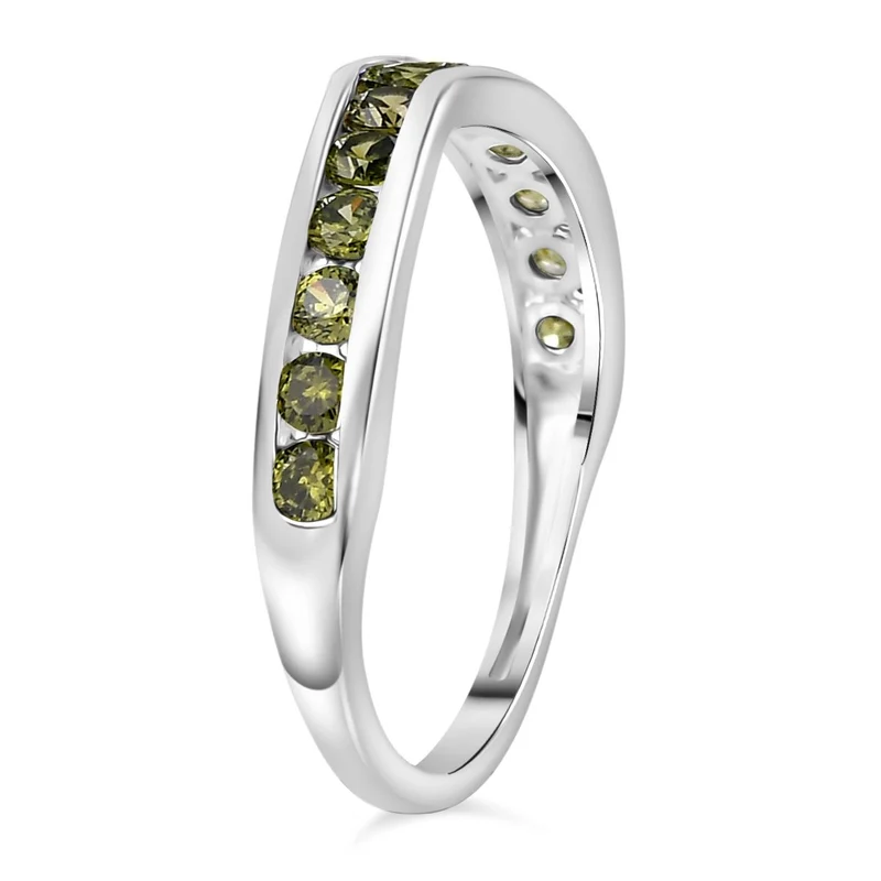LUSTRO STELLA - Natürlicher Peridot Zirkonia Ring 925 Silber