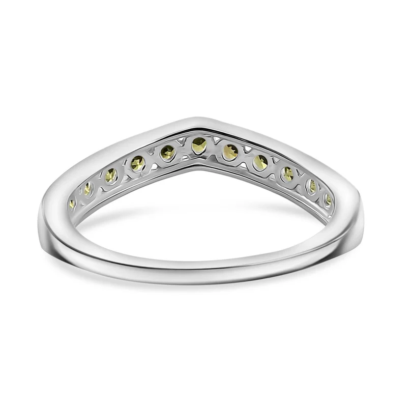 LUSTRO STELLA - Natürlicher Peridot Zirkonia Ring 925 Silber