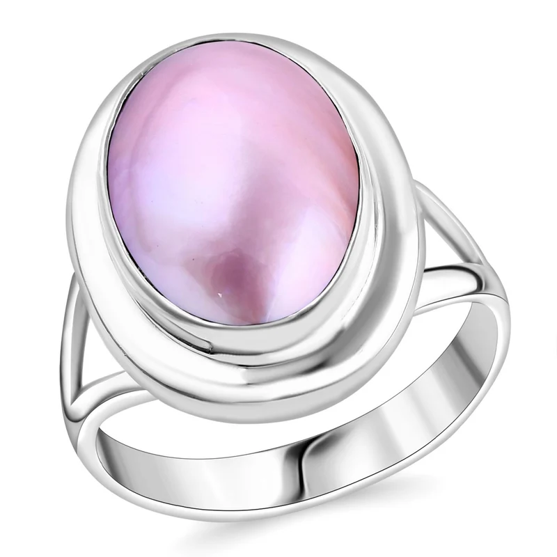 Royal Bali - Rosa Mabe Perle Ring 925 Silber