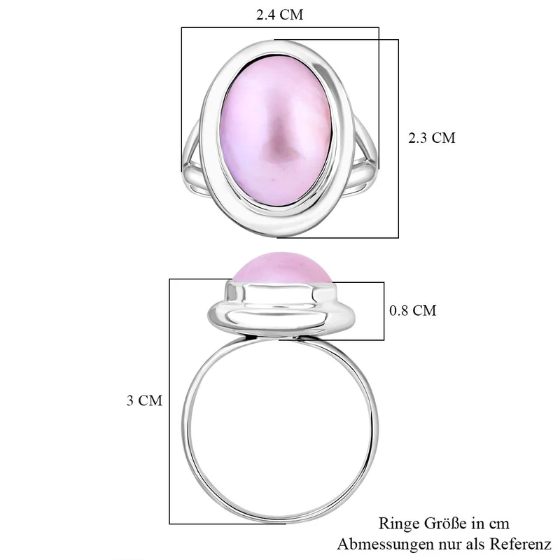 Royal Bali - Rosa Mabe Perle Ring 925 Silber