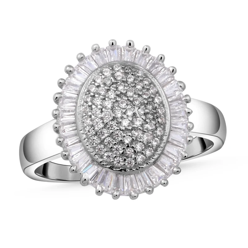 Lustro Stella - weißer Zirkonia Ring, 925 Silber rhodiniert ca. 2,42 ct