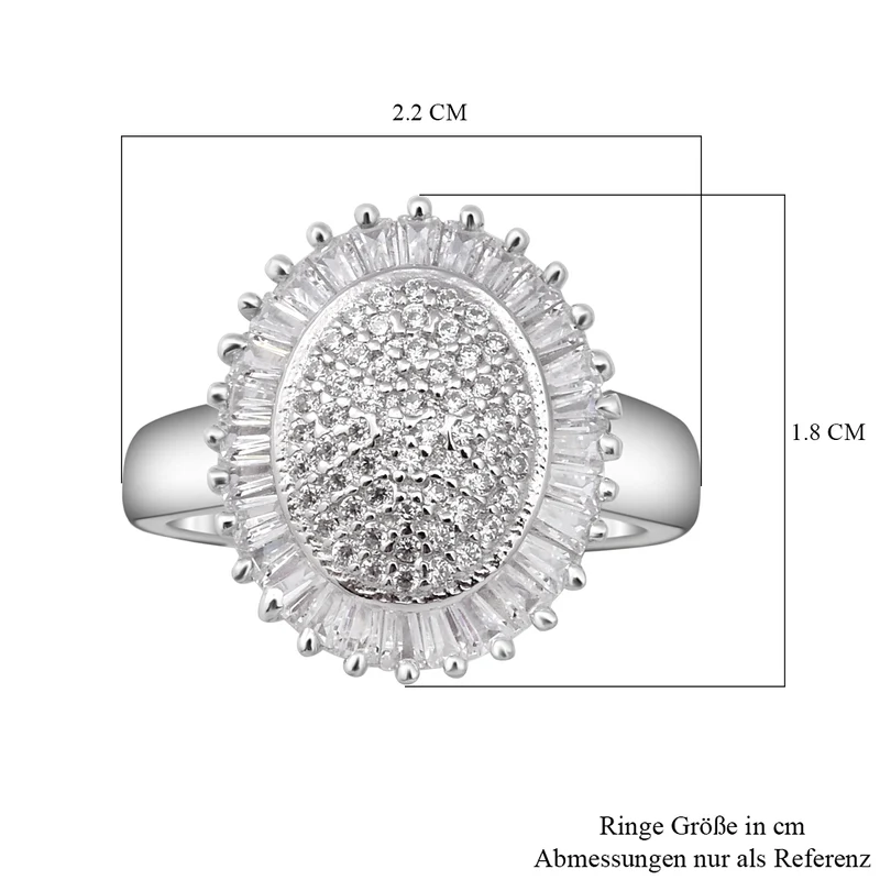 Lustro Stella - weißer Zirkonia Ring, 925 Silber rhodiniert ca. 2,42 ct