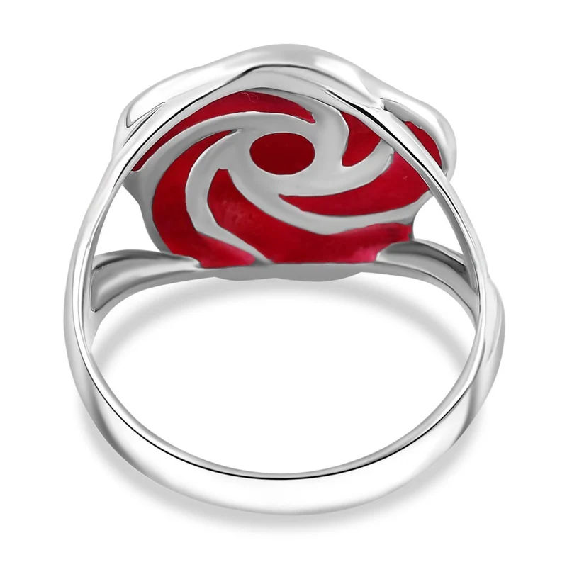 Royal Bali - Koralle Ring, 925 Silber