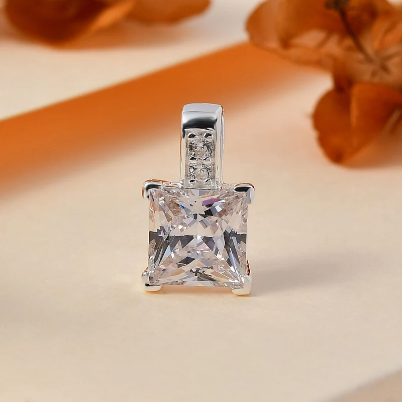 LUSTRO STELLA - Rosa Zirkonia Anhänger 925 Silber