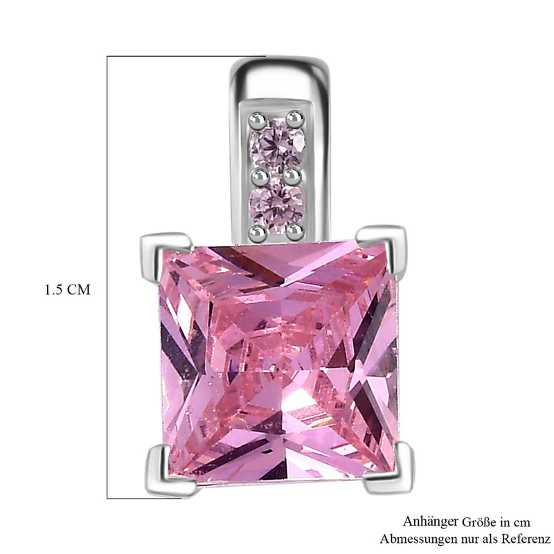 LUSTRO STELLA - Rosa Zirkonia Anhänger 925 Silber