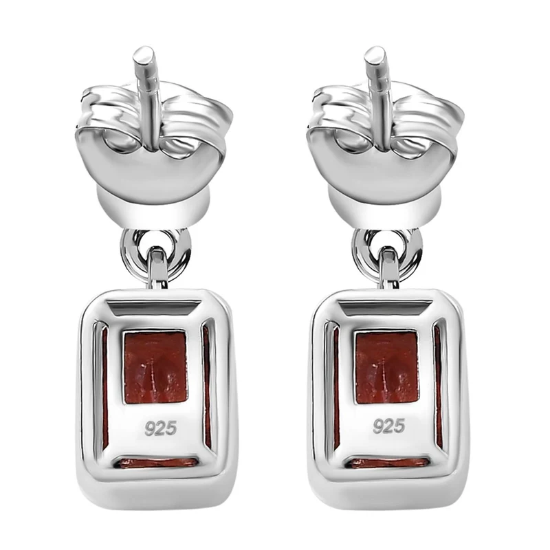 LUSTRO STELLA - Rote Zirkonia Ohrringe, 925 Silber