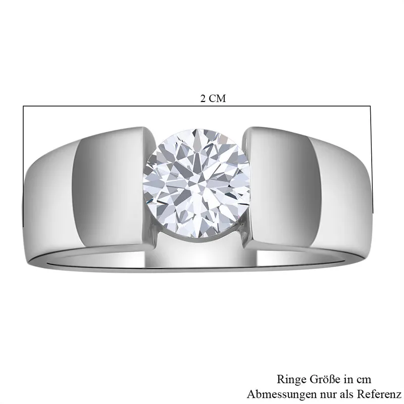 LUSTRO STELLA - Weißer Zirkonia Ring 925 Silber rhodiniert ca. 1,35 ct