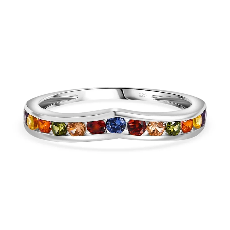 Lustro Stella Mehrfarbiger Zirkonia Ring 925 Silber