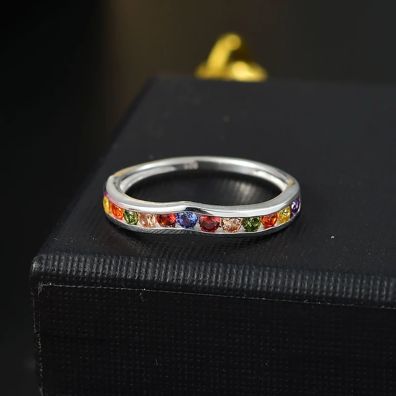 Lustro Stella Mehrfarbiger Zirkonia Ring 925 Silber