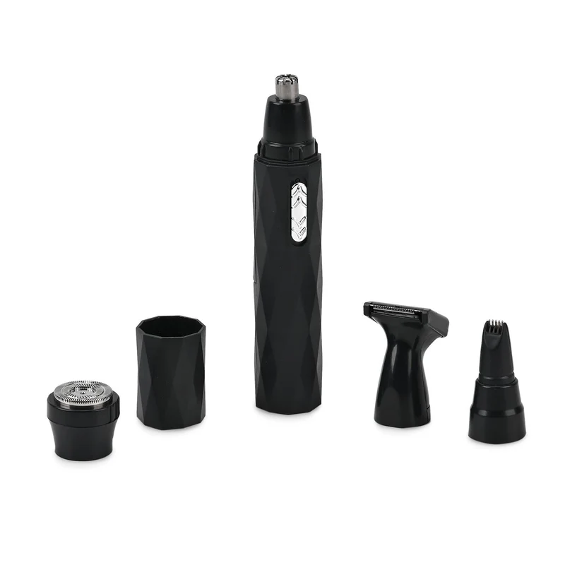 4-in-1 Multifunktional Elektrorasierer Set, 12.8 x 2.6 x 2.6 cm, schwarz